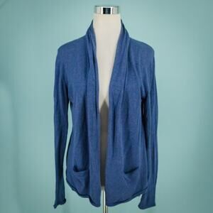 Gerard Darel 3 Size Medium M Blue Star Print Beaded Open Drape Cotton Cardigan